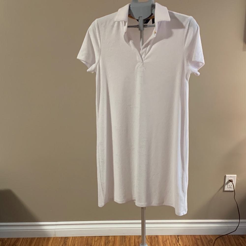 NWOT Lands' End White Polo Dress Size Small